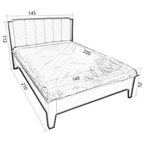 Masīvkoka gulta ar auduma paneli G244