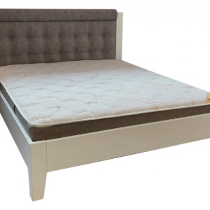 Masīvkoka gulta ar auduma paneli G245