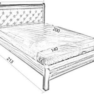 Masīvkoka gulta ar auduma paneli G249
