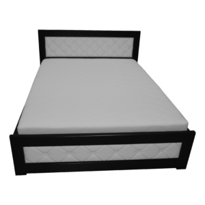 Masīvkoka gulta ar mākslīgās ādas paneli G253