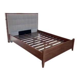Masīvkoka gulta ar auduma paneli G272
